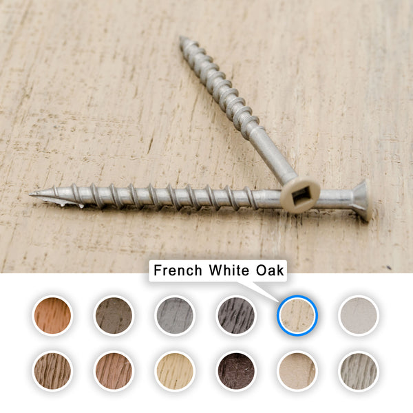 Bulk Decking Screws Azek Color Match for French White Oak Decks