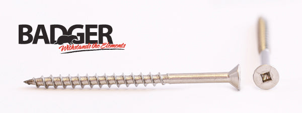 10-8X3 Badger™ Square Drive Flat Head Screw