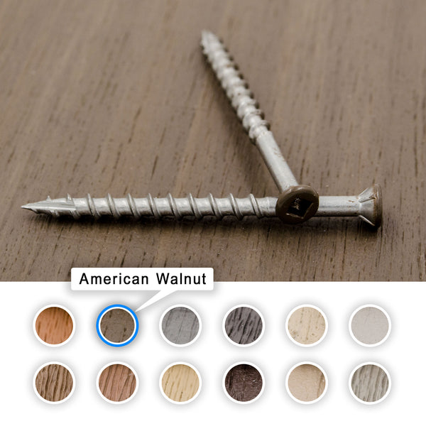 Azek Color Match Painted Decking Screws American Walnut Color