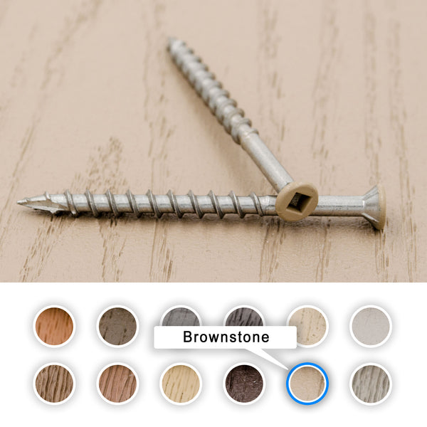 Decking Screws Painted Brownstone Azek Precise Color Match 