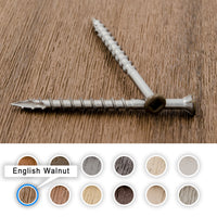 Decking Screws Painted Azek Precise English WalnutColor Match 