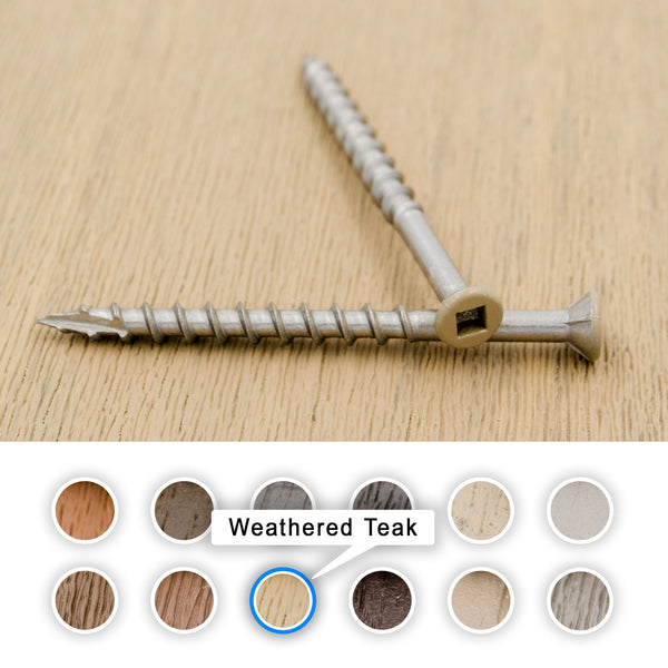 Painted Decking Screws Azek Color Match Bulk For Weathered Teak Decks